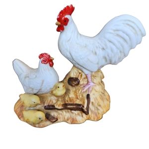 Rooster & Chicks Figurine, Taiwan, Collectible